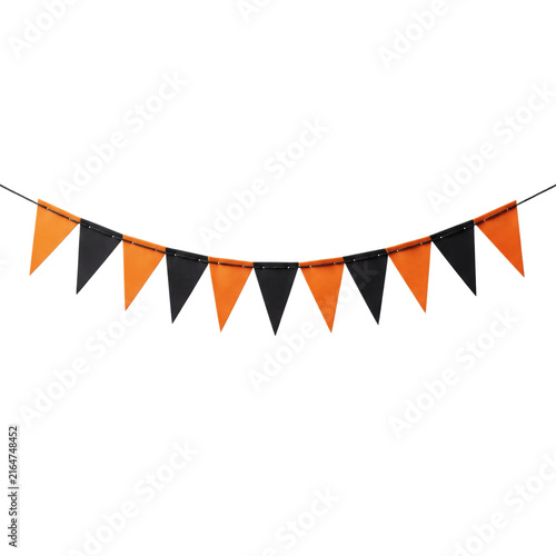 Halloween orange and black party pennant bunting banner