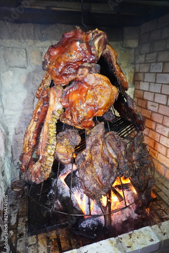 Carne, asador, comida, cena, celebración, Cocina.