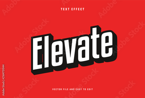 Bold Elevate 3D Text Effect with Modern Impact Typography Vector Template