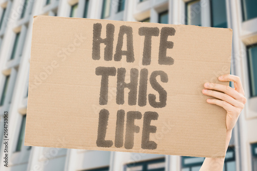 Fotografie "Hate this life" Expression of deep unhappiness and despair