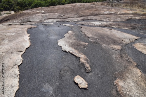 Photography Detail of a granite rock hilltop surface