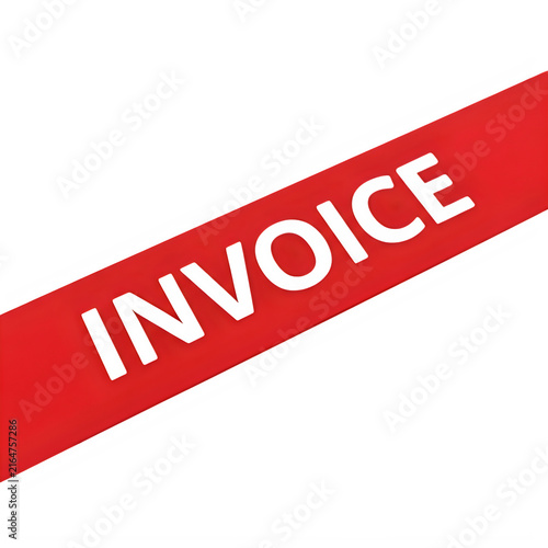 Red bold invoice banner with white text and warning stripe