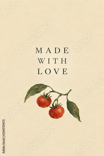 Made with Love Typography with Cherry Tomatoes – Food Poster