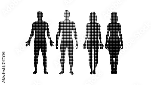 Set of human silhouettes
