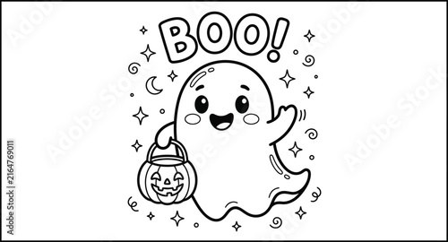 Delightful halloween ghost coloring page a spooky and fun activity for kids of all ages perfect for celebrating the magic of october 31st