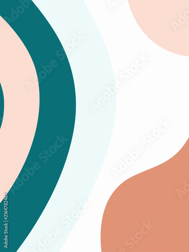 Abstract background with organic shapes in teal and soft pastel colors for modern graphic design projects