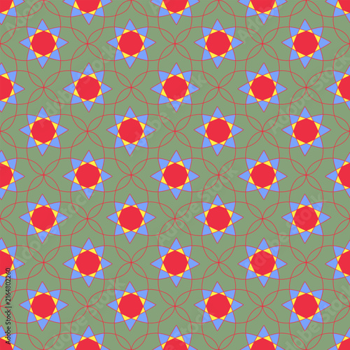 Flowers in square seamless pattern