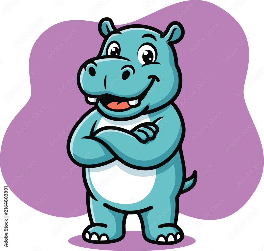 Fototapeta premium Cartoon Hippo