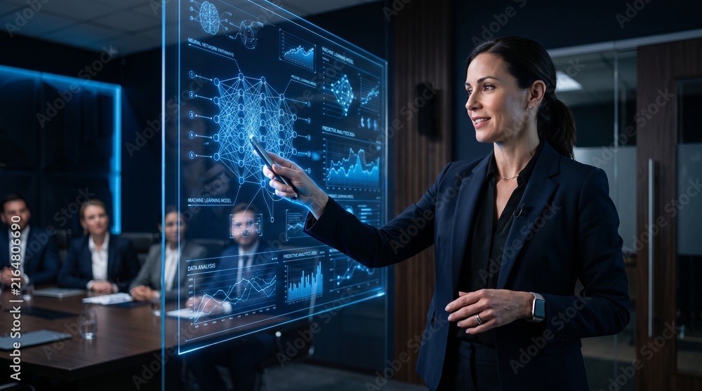 Fototapeta premium Future of Artificial Intelligence and Digital Transformation Technology