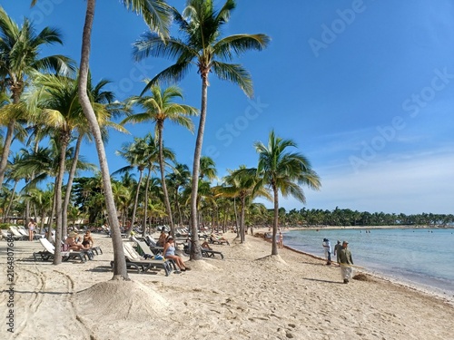 Tropical Beach Scene at a Luxury Resort