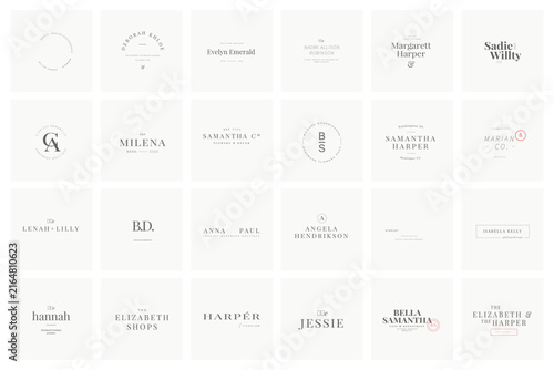 Feminine Luxury Brand Identity Monogram and Mark Collection