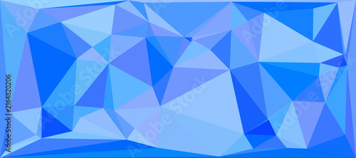 Quadro su tela Abstract blue geometric low poly background with triangular shapes and gradient texture