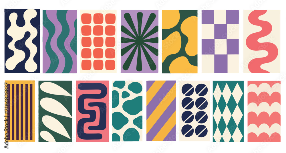 Obraz premium Abstract geometric shapes and patterns set.