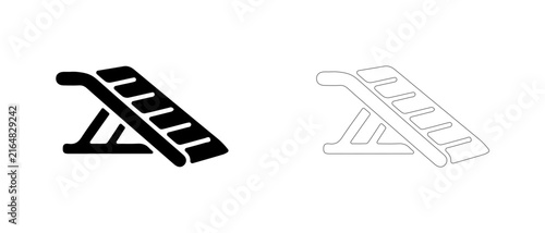 Car access ramp for pets vector icon filled and outline, vehicle entrance ramp and boarding aid symbol.