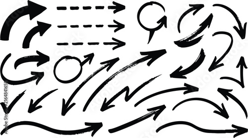 Various hand drawn arrow and line symbols