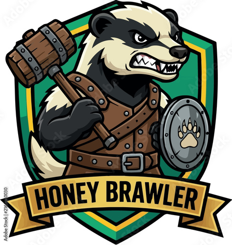 Canvastavla Honey Brawler: Honey Brawler Heavyweight Fighting Club Logo