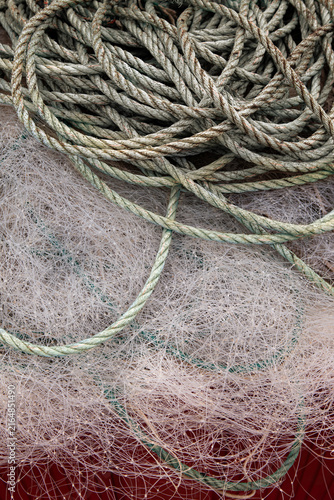 Close-up of the fisherman's tools