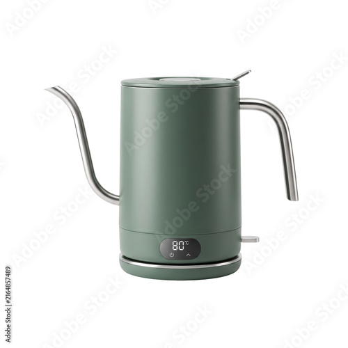 Obraz na płótnie Modern green electric gooseneck kettle with digital display