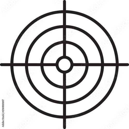 Business strategy target and accuracy line art icon symbol for goal achievement