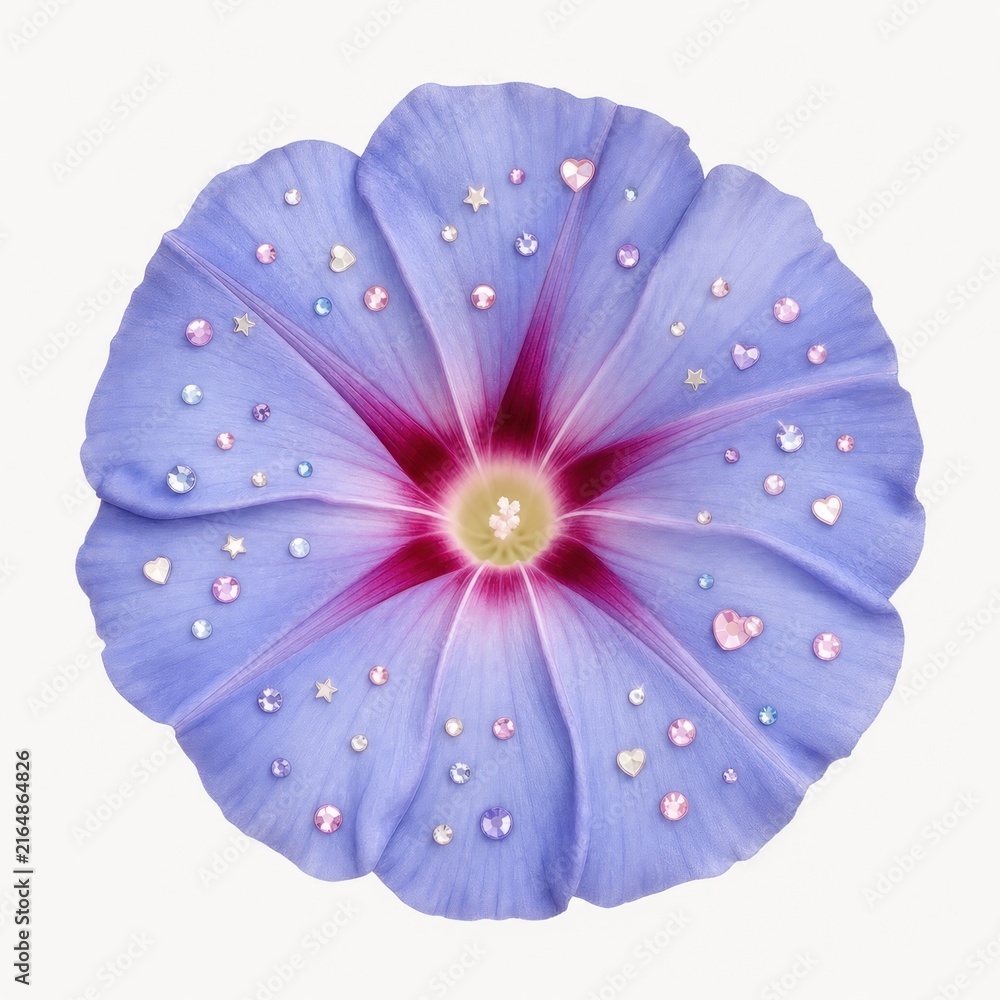 Fototapeta premium Lavender flower with sparkling heart and star embellishments