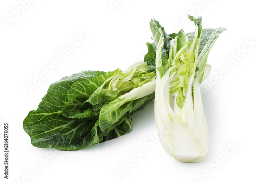 Cuadro en lienzo Ripe bok choi (Chinese cabbage) isolated on white
