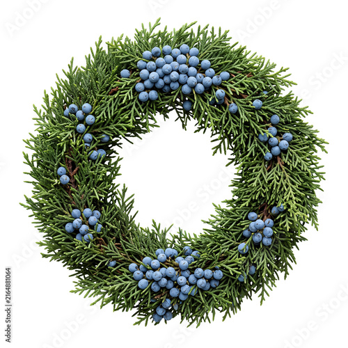 juniper wreath with blue berries