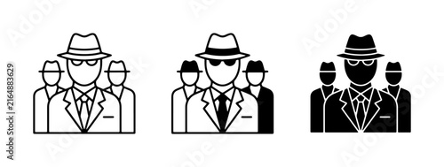 Foto Spy Team Icons, Secret Agents, Covert Operatives, Mystery Group, Investigation S