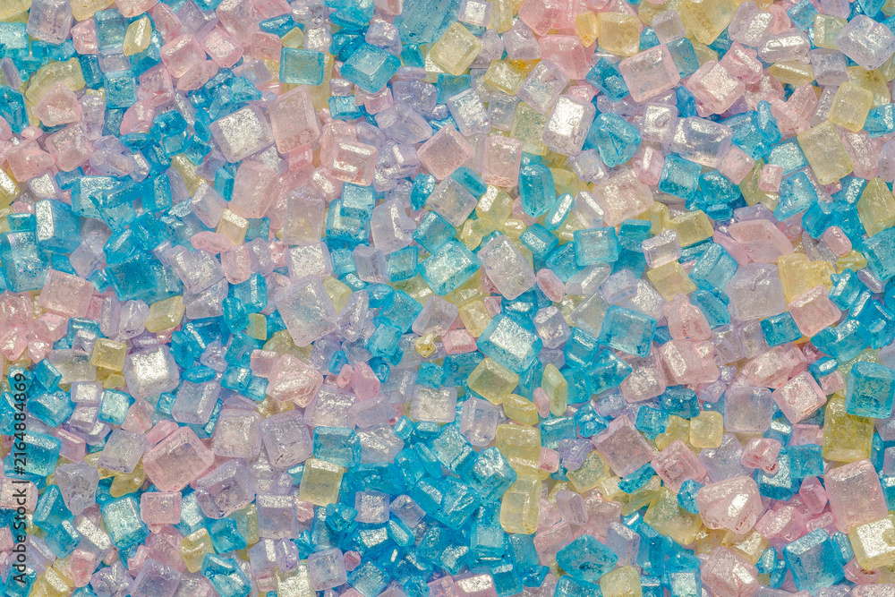 Fototapeta premium Pastel Crystal Sprinkles Candy Food Background Texture