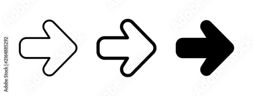 Принти на полотні Right Arrow Icons, Directional Navigation Symbols, Forward Movement Indicators,