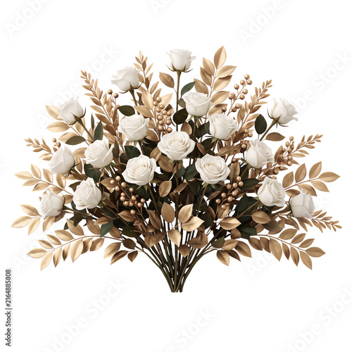 new year gold and white floral arrangement