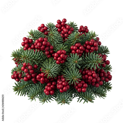 winter berry and pine arrangement