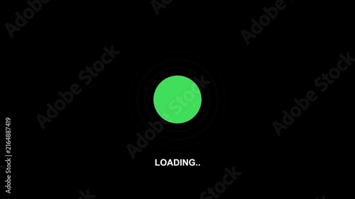 Loading Progress Bar Animation with Rotating icon Geometric Shapes And Progress Text on a Black screen background