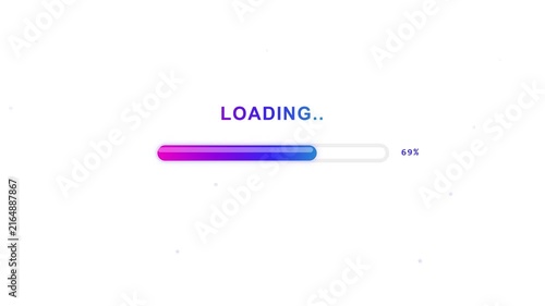 Loading Bar Animation with Minimalist Gradient And Percentage Counter on a Black screen background
