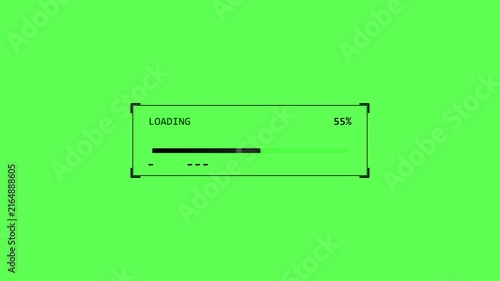 Digital Loading Progress Bar Animation With Percentage Counter on a green screen background