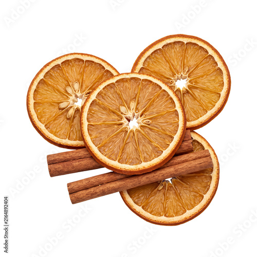 dried orange slices and cinnamon sticks