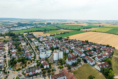 Drone aerial view of Eppingen in the Heilbronn District of Baden Württemberg, Germany