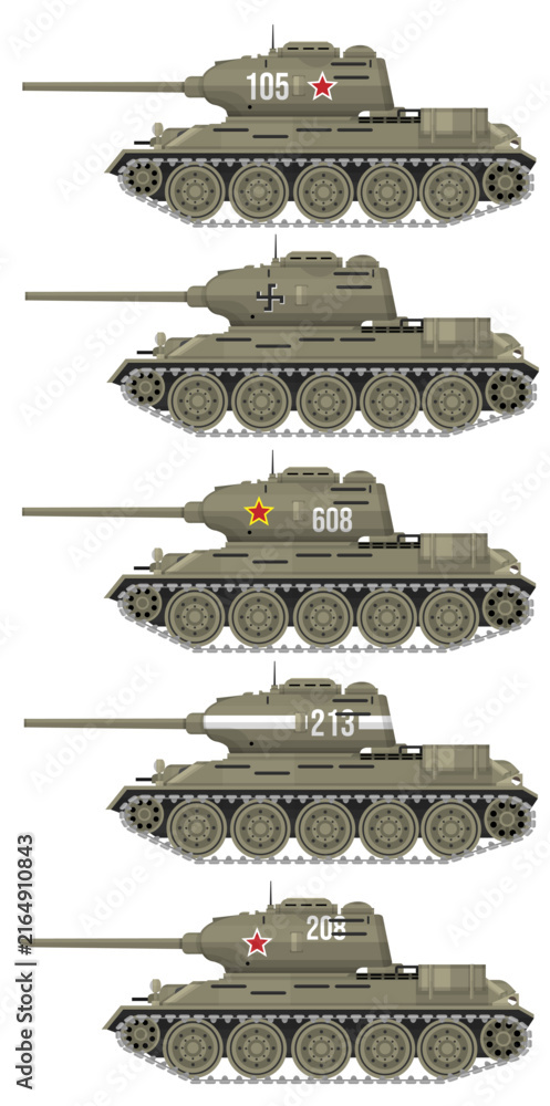 Naklejka premium Antique Russian War Tanks