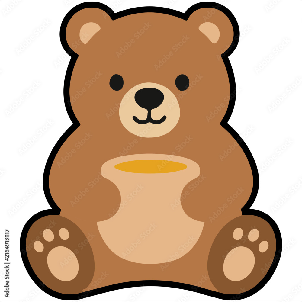 Fototapeta premium Adorable bear illustration with a friendly expression