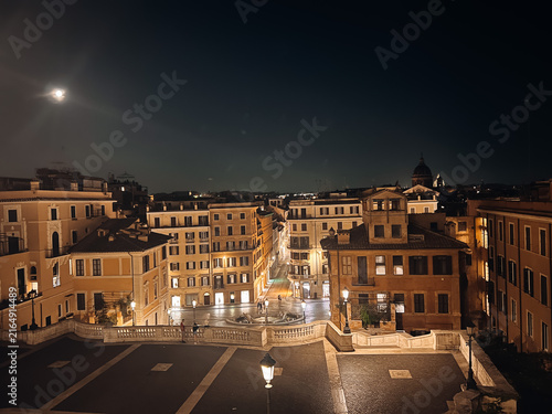 night view of the city of rome