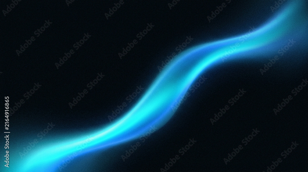 Naklejka premium Abstract blue flowing light on black background for digital design