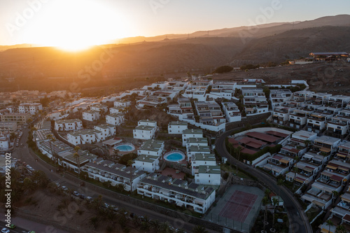 Urban Cityscape Sunset Aerial View Modern Urban Development