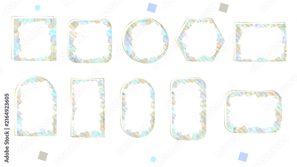 Naklejka premium Watercolor Floral Frame Collection with Botanical Ornaments