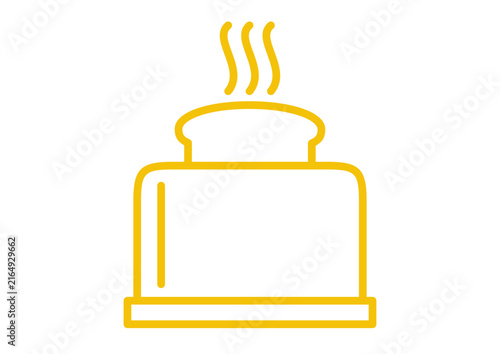 Yellow Toaster with Hot Toast Breakfast