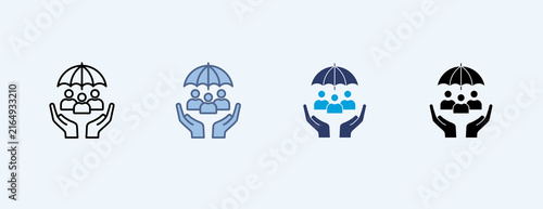 Bild auf Leinwand Social Security Multiple Icon Illustration Vector, Contains safety, umbrella, pe
