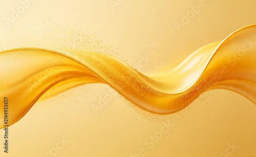 Abstract golden wave on a smooth gradient background