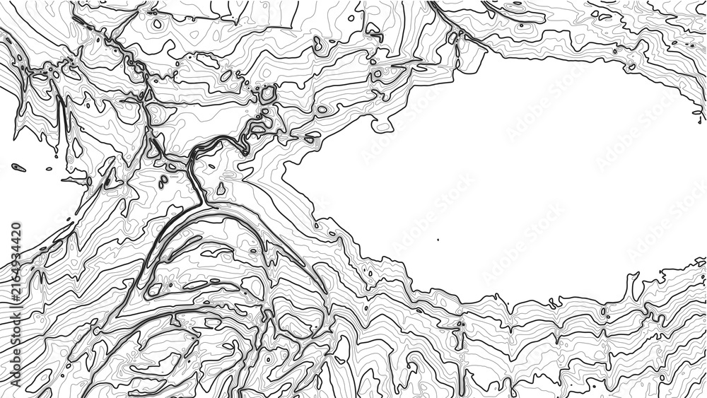 Obraz premium Big Lake Topographic Map White Background Minimalist Contour Lines 4K Arkansas