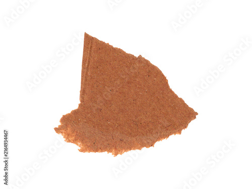 Irregular torn kraft paper piece with rough natural edges for design