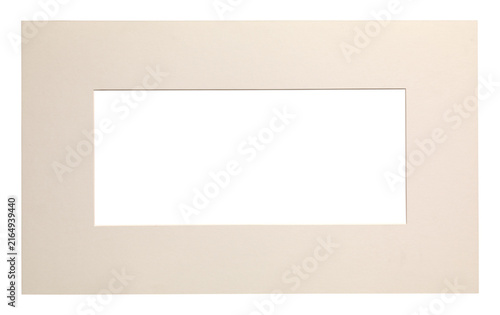 Photography Vintage cream cardboard passepartout isolated on transparent background (png)