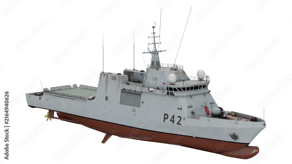 Fototapeta premium 3D rendering of advanced Meteoro class patrol vessel