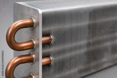Copper Tube and Aluminium Fin Heat Exchanger Coil Macro